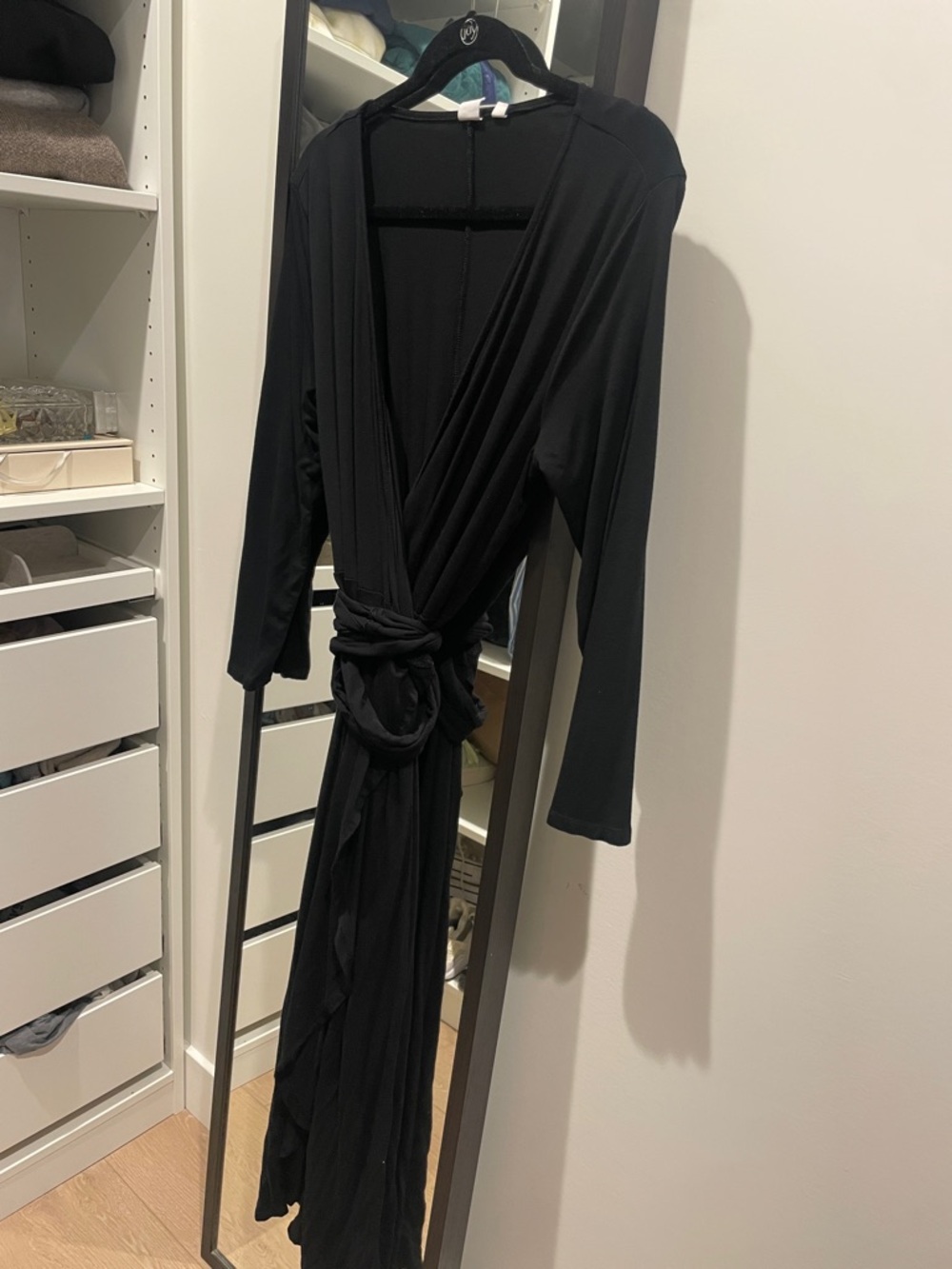 Gap Black Wrap Dress for Women - Elegant Lounge Cover-Up